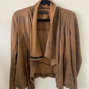 Zara faux suede draped jacket